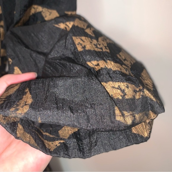 Vintage Jean Claude Poitras Belted  Black and Bronze Patterned Trench Coat - Picture 11 of 12